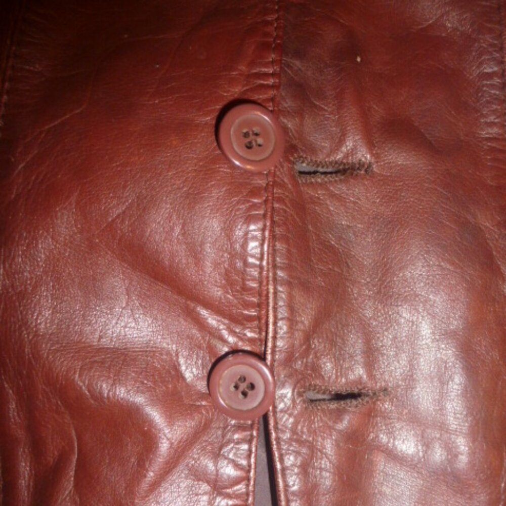 Chess King Vintage Brown Leather Vest Sz M - Picture 7 of 10
